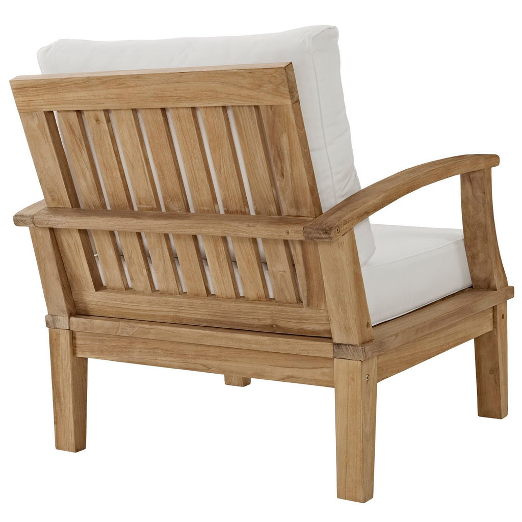 Marina 9 Piece Outdoor Patio Teak Set - Natural White