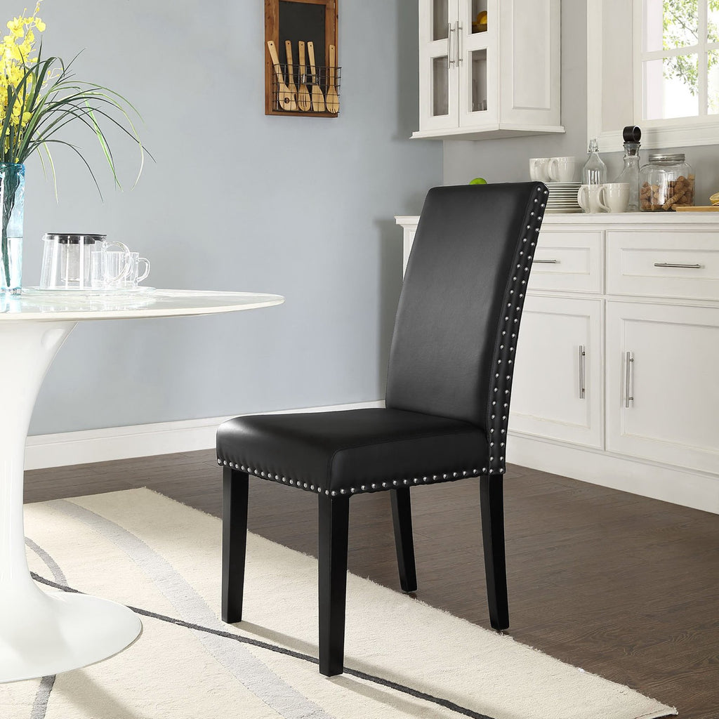 Parcel Dining Faux Leather Side Chair - Black