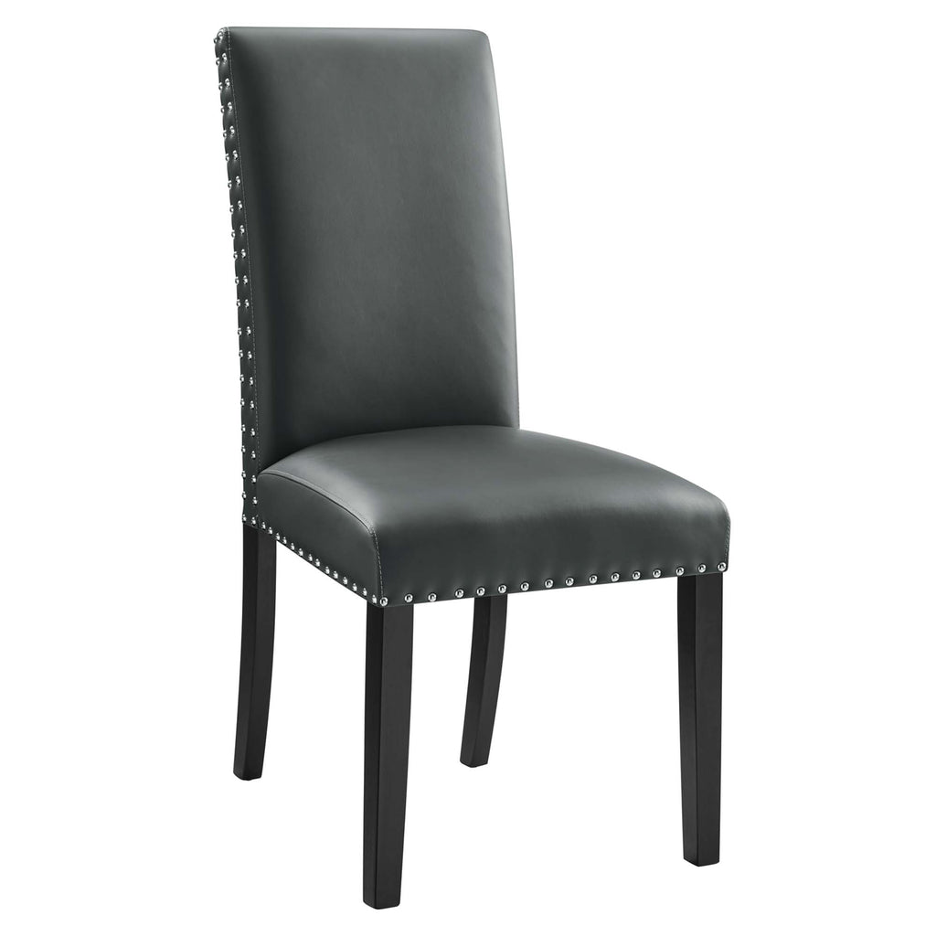 Parcel Dining Faux Leather Side Chair - Gray