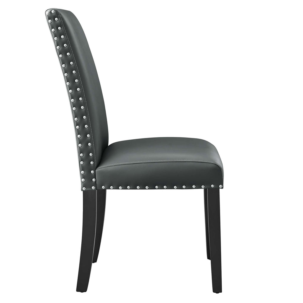 Parcel Dining Faux Leather Side Chair - Gray