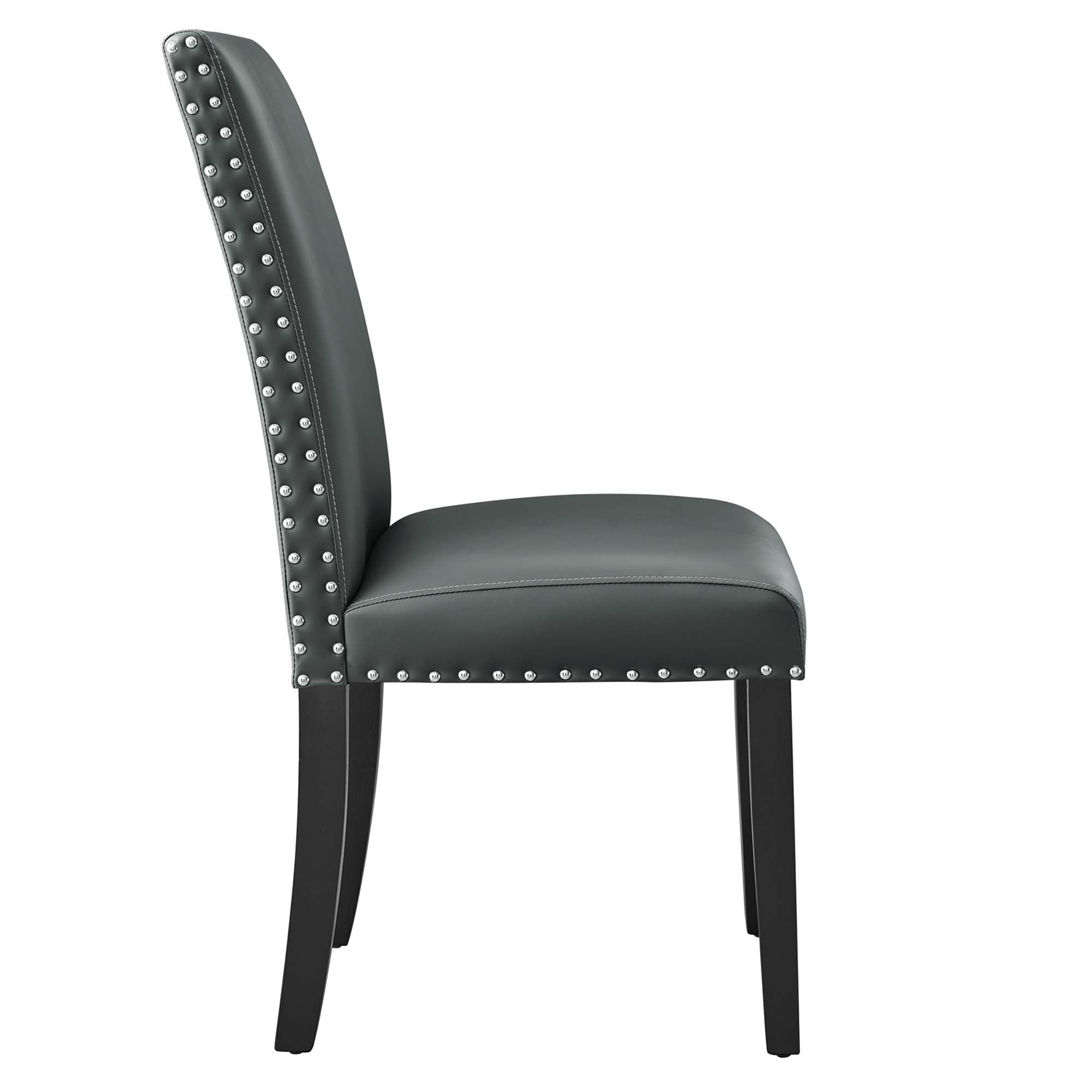 Parcel Dining Faux Leather Side Chair - Gray