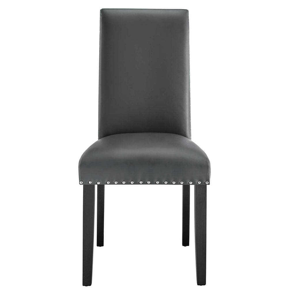 Parcel Dining Faux Leather Side Chair - Gray