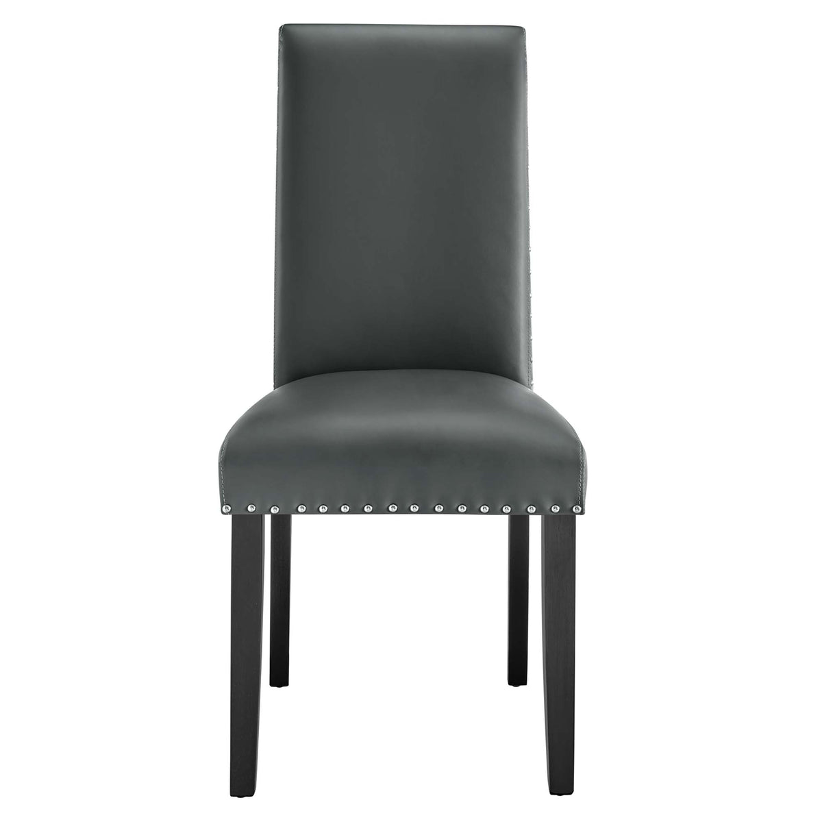 Parcel Dining Faux Leather Side Chair - Gray