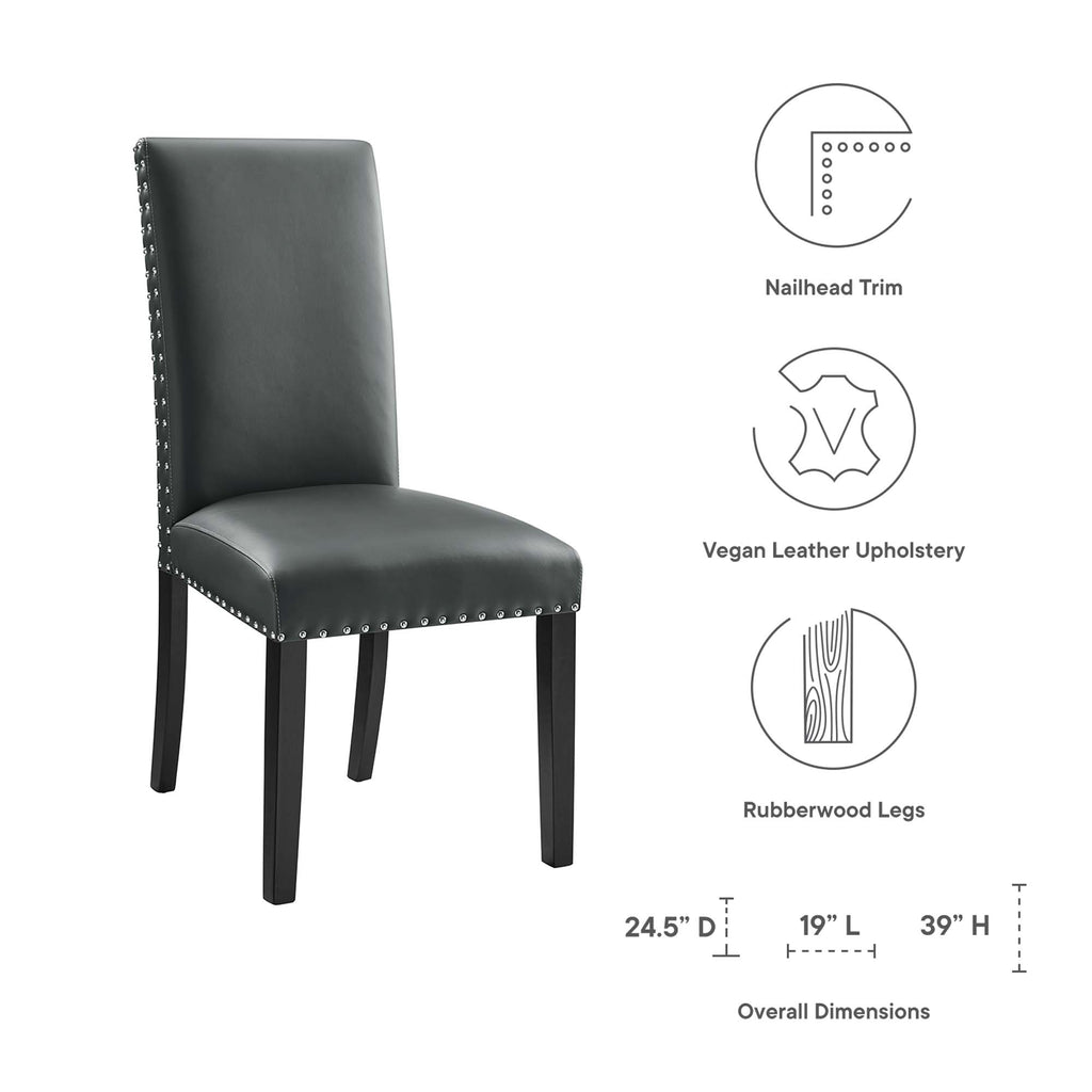 Parcel Dining Faux Leather Side Chair - Gray