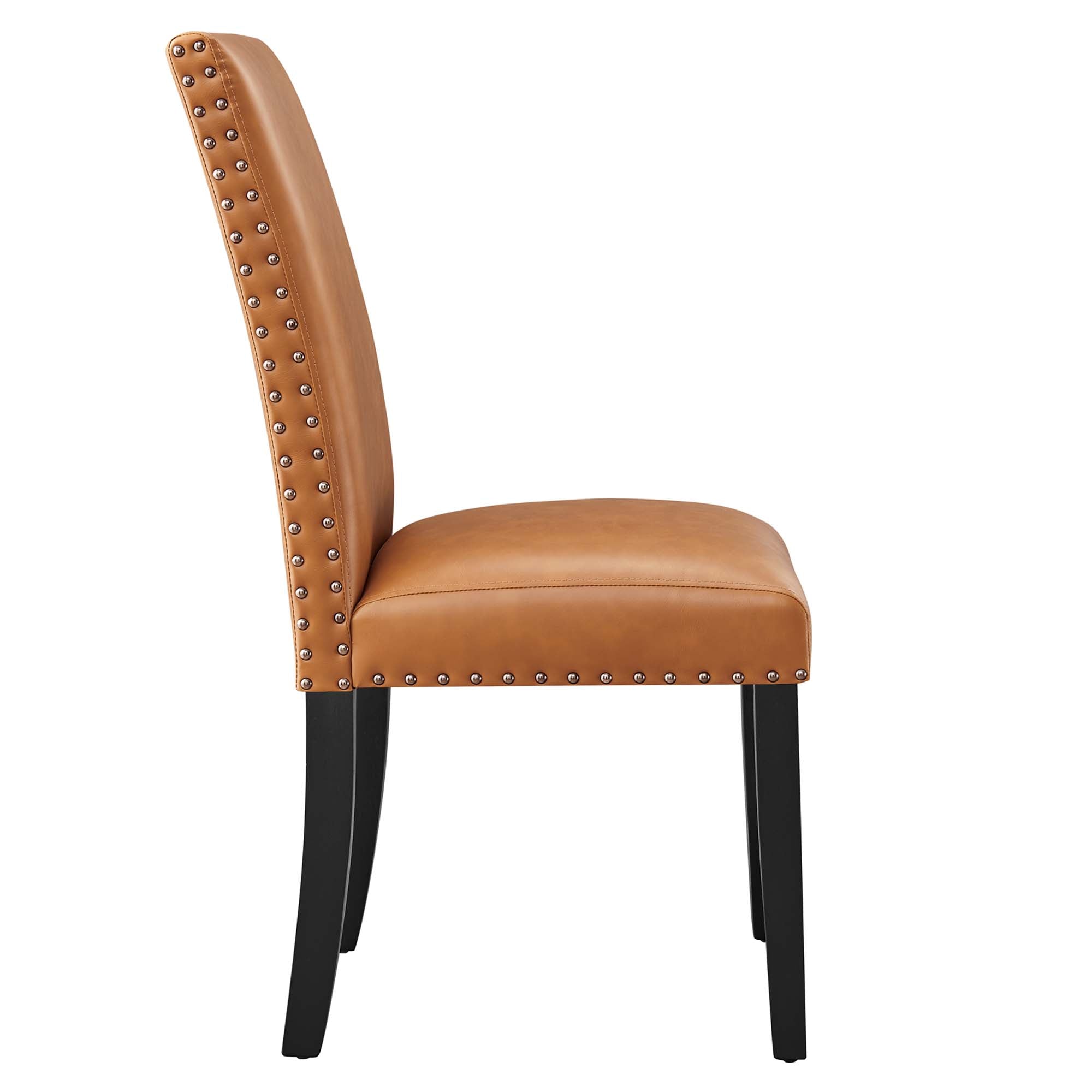 Parcel Dining Faux Leather Side Chair - Tan