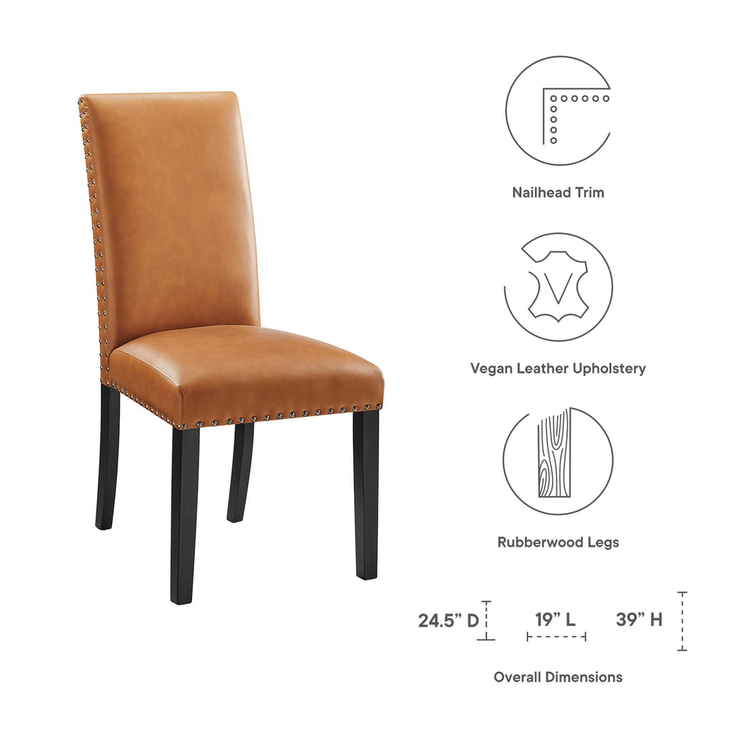 Parcel Dining Faux Leather Side Chair - Tan