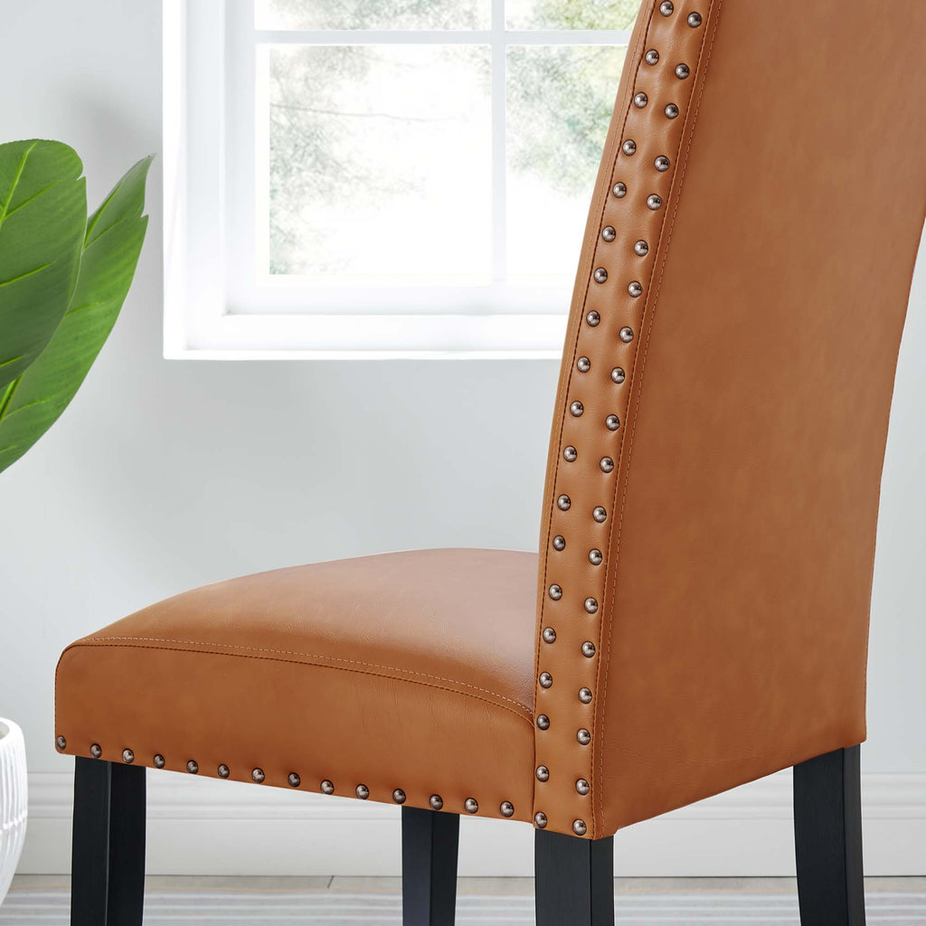 Parcel Dining Faux Leather Side Chair - Tan