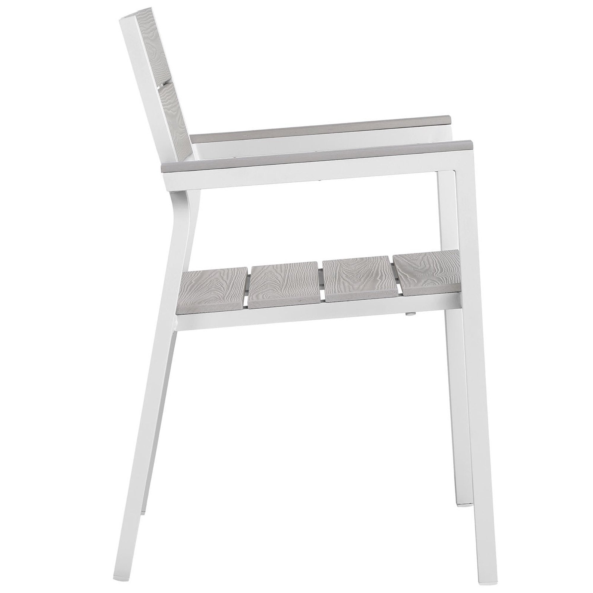 Maine Dining Outdoor Patio Armchair - White Light Gray