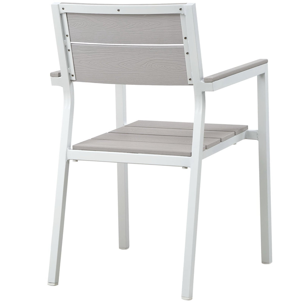 Maine Dining Outdoor Patio Armchair - White Light Gray