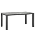 Maine 63" Outdoor Patio Dining Table - Brown Gray