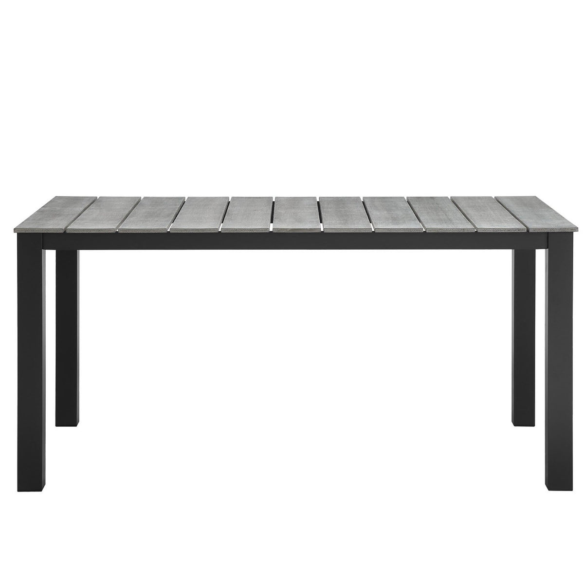 Maine 63" Outdoor Patio Dining Table - Brown Gray