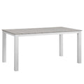 Maine 63" Outdoor Patio Dining Table - White Light Gray