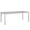 Maine 80" Outdoor Patio Dining Table - White Light Gray