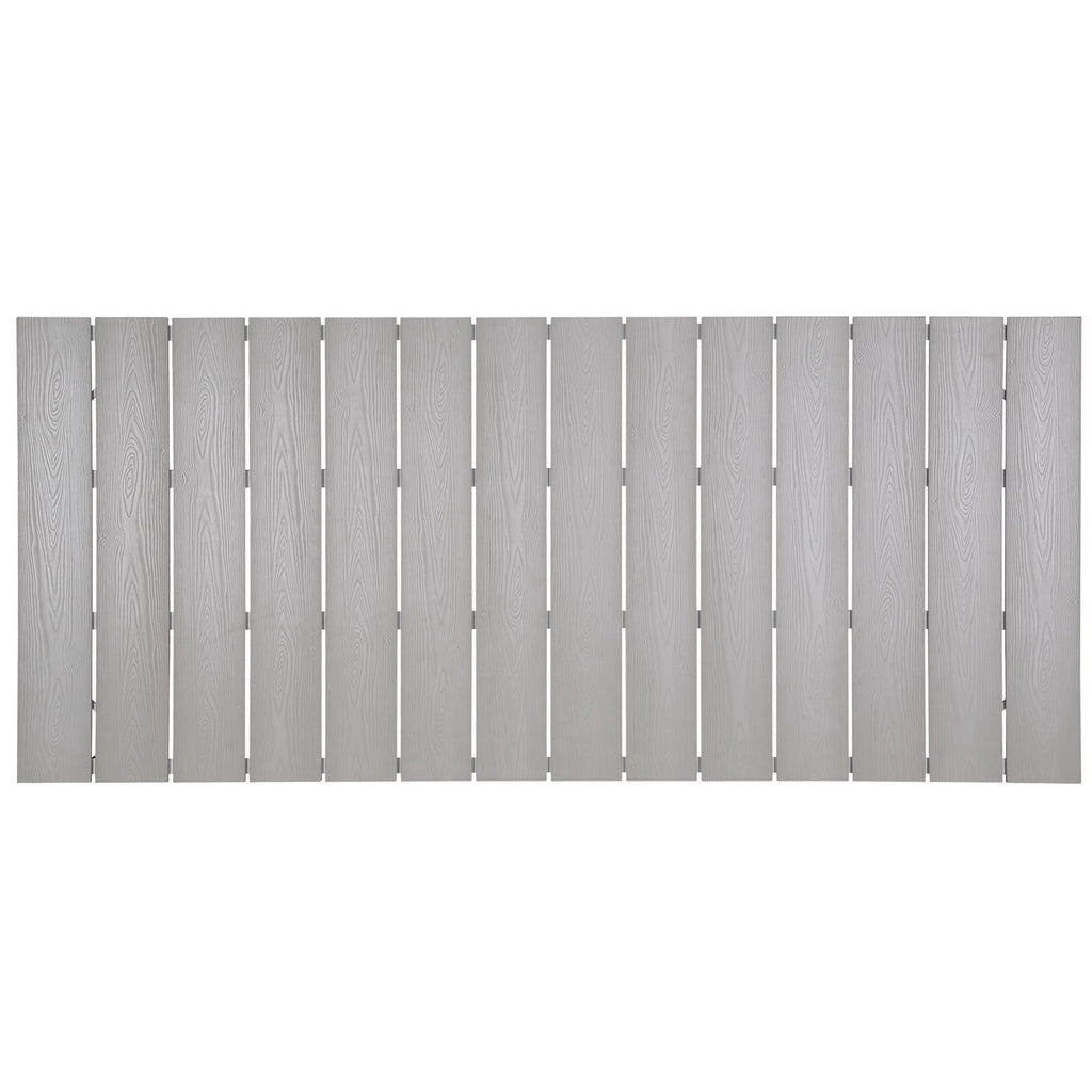 Maine 80" Outdoor Patio Dining Table - White Light Gray