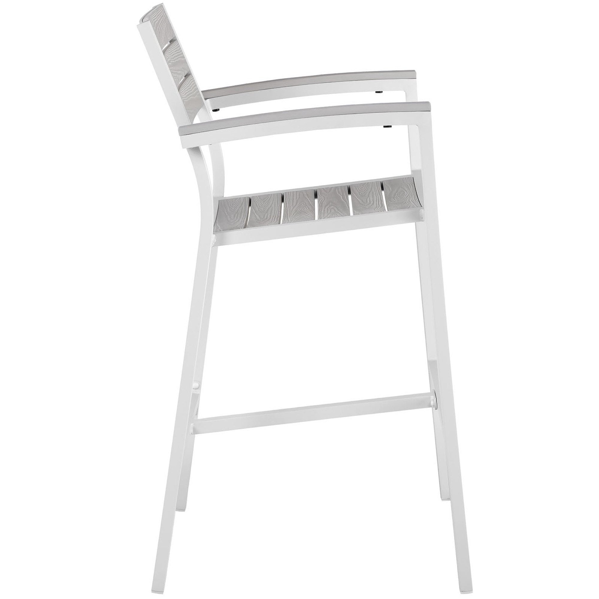 Maine Outdoor Patio Bar Stool - White Light Gray