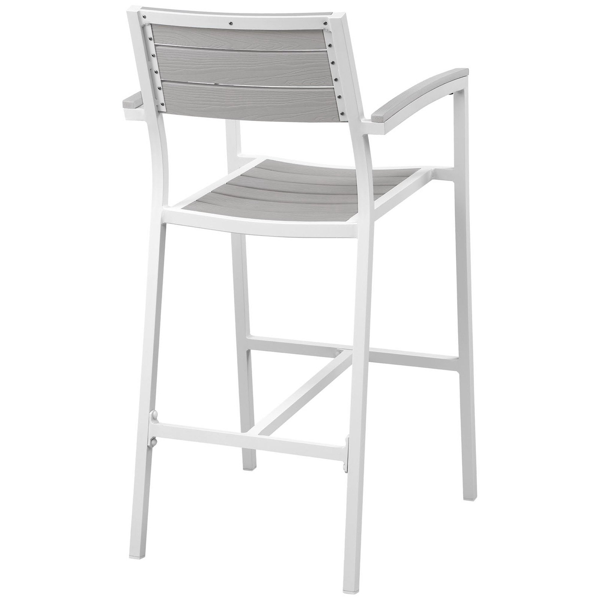 Maine Outdoor Patio Bar Stool - White Light Gray