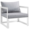 Fortuna Outdoor Patio Armchair - White Gray