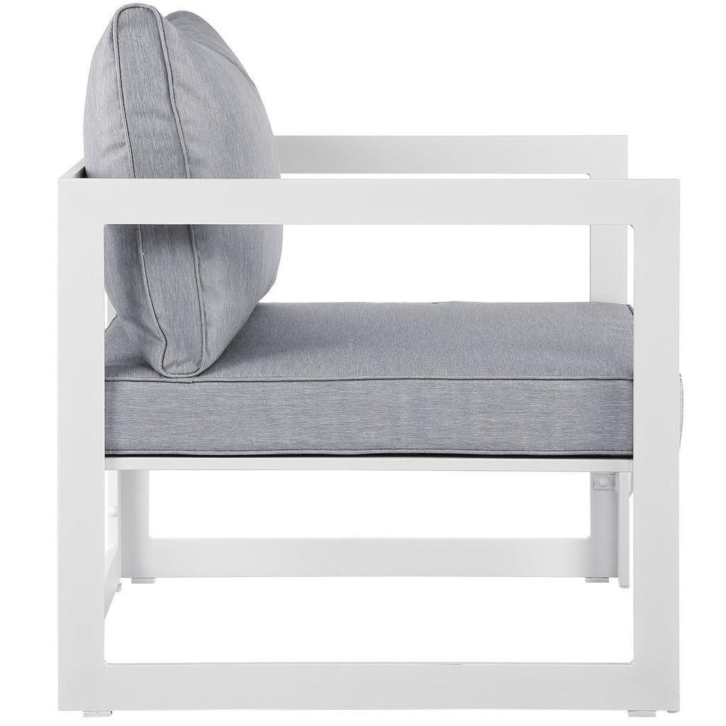 Fortuna Outdoor Patio Armchair - White Gray