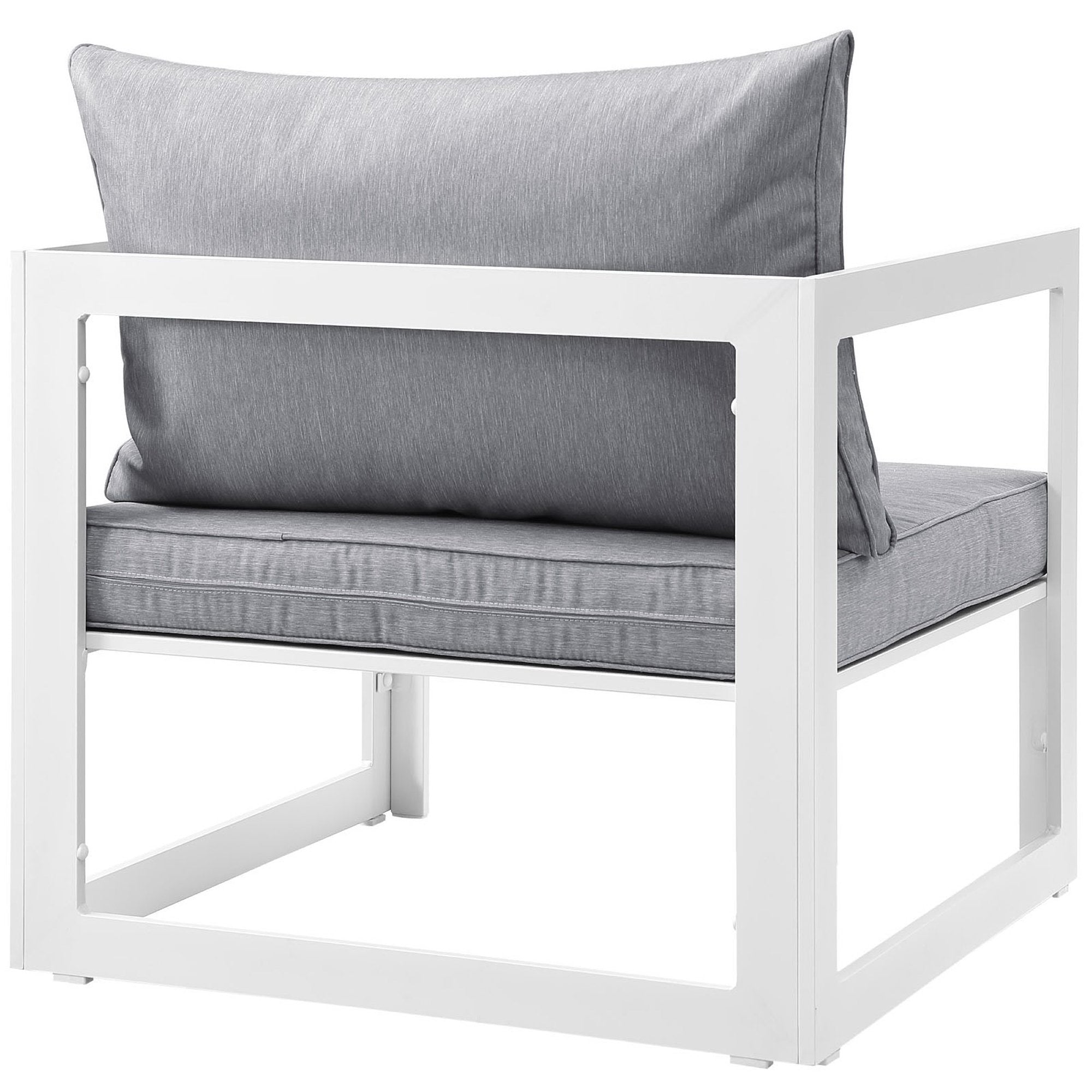 Fortuna Outdoor Patio Armchair - White Gray