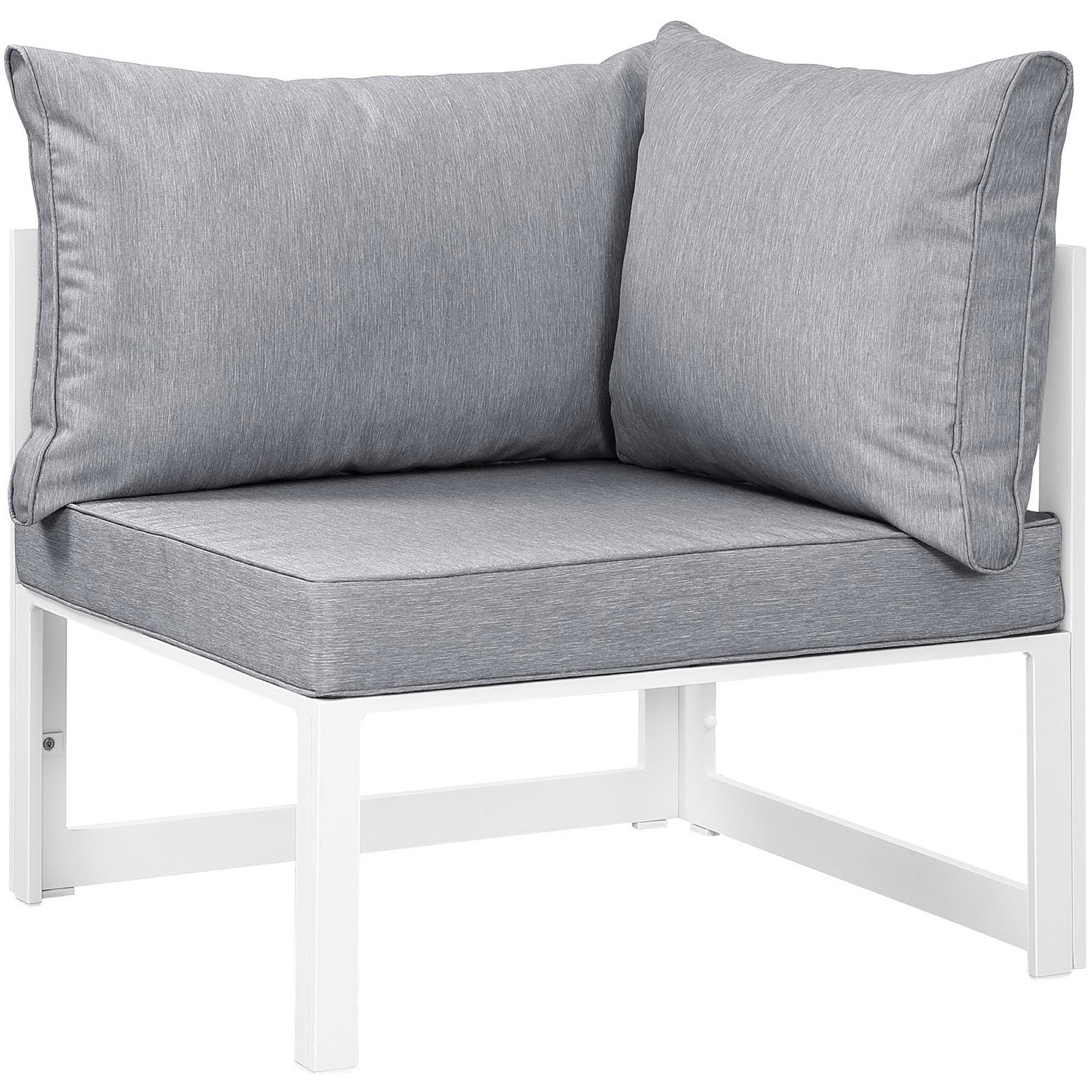 Fortuna Corner Outdoor Patio Armchair - White Gray
