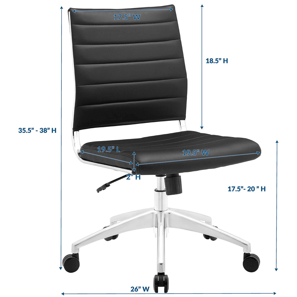 Jive Armless Mid Back Office Chair - Black