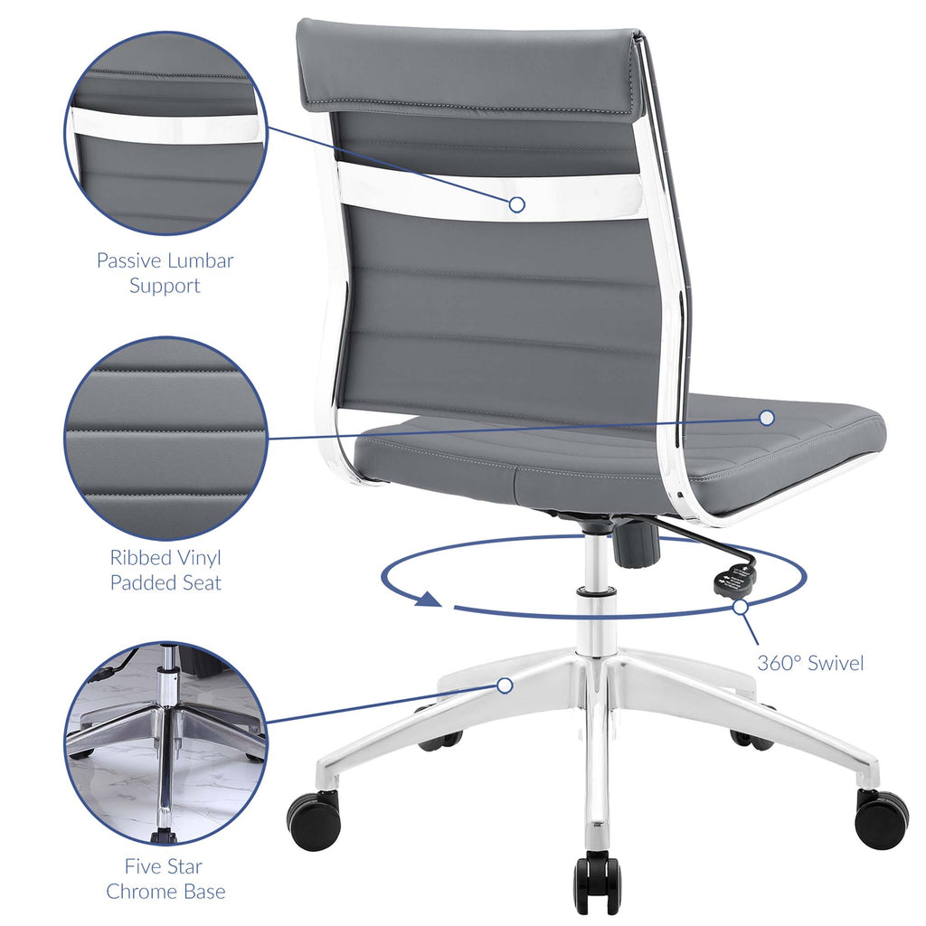 Jive Armless Mid Back Office Chair - Gray