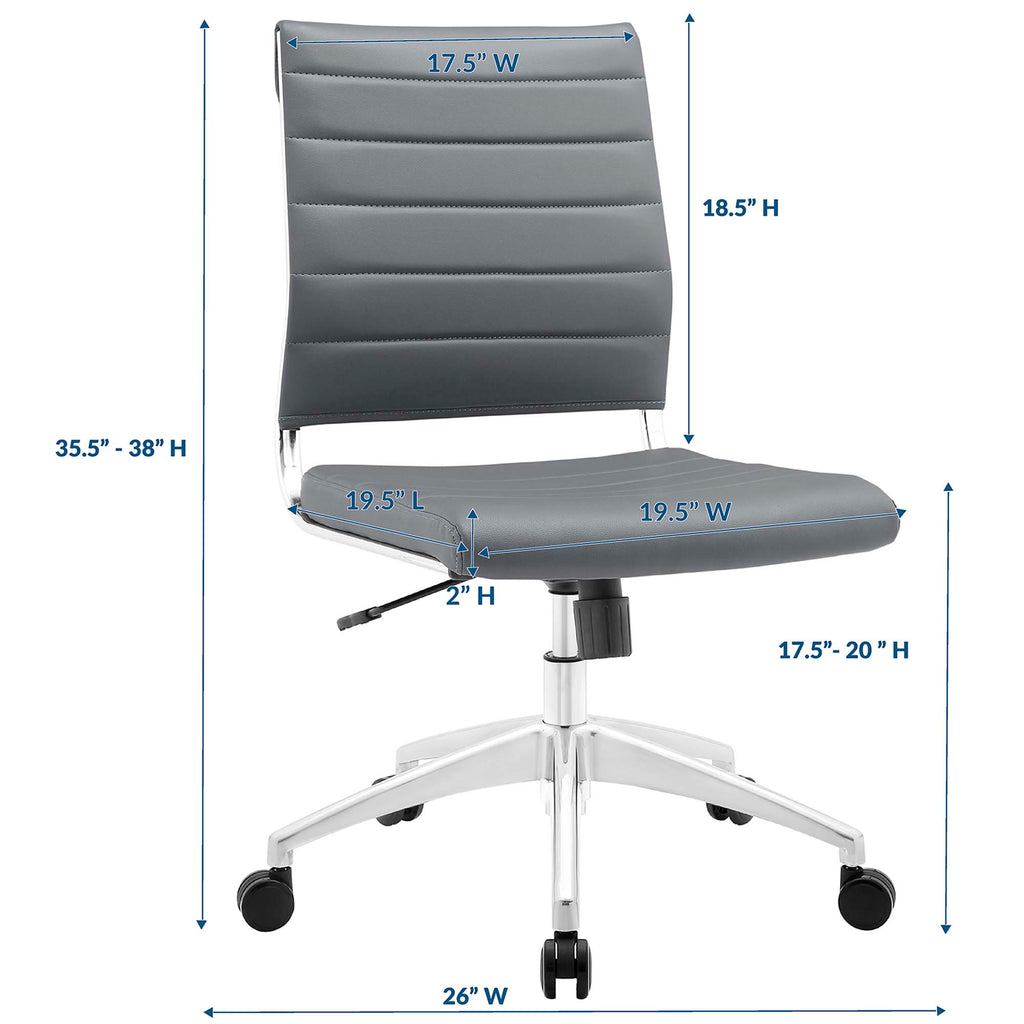 Jive Armless Mid Back Office Chair - Gray