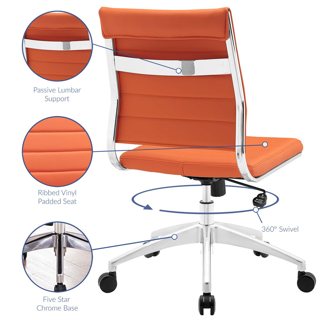Jive Armless Mid Back Office Chair - Orange