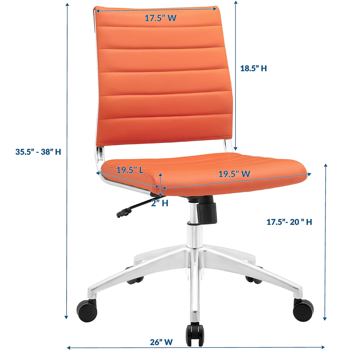 Jive Armless Mid Back Office Chair - Orange