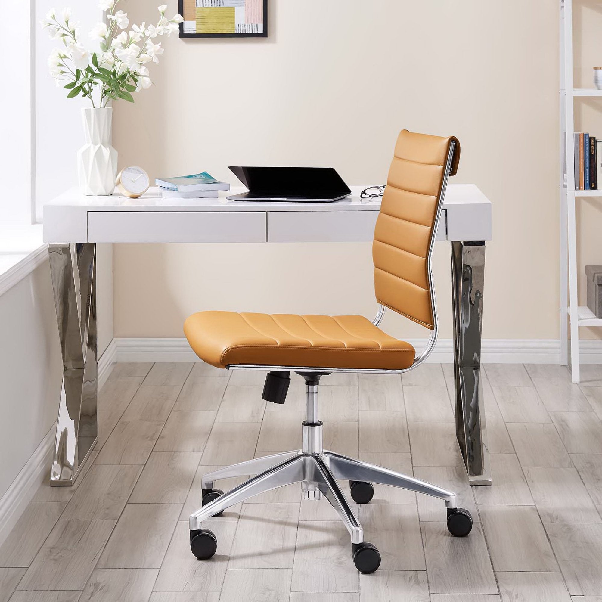 Jive Armless Mid Back Office Chair - Tan