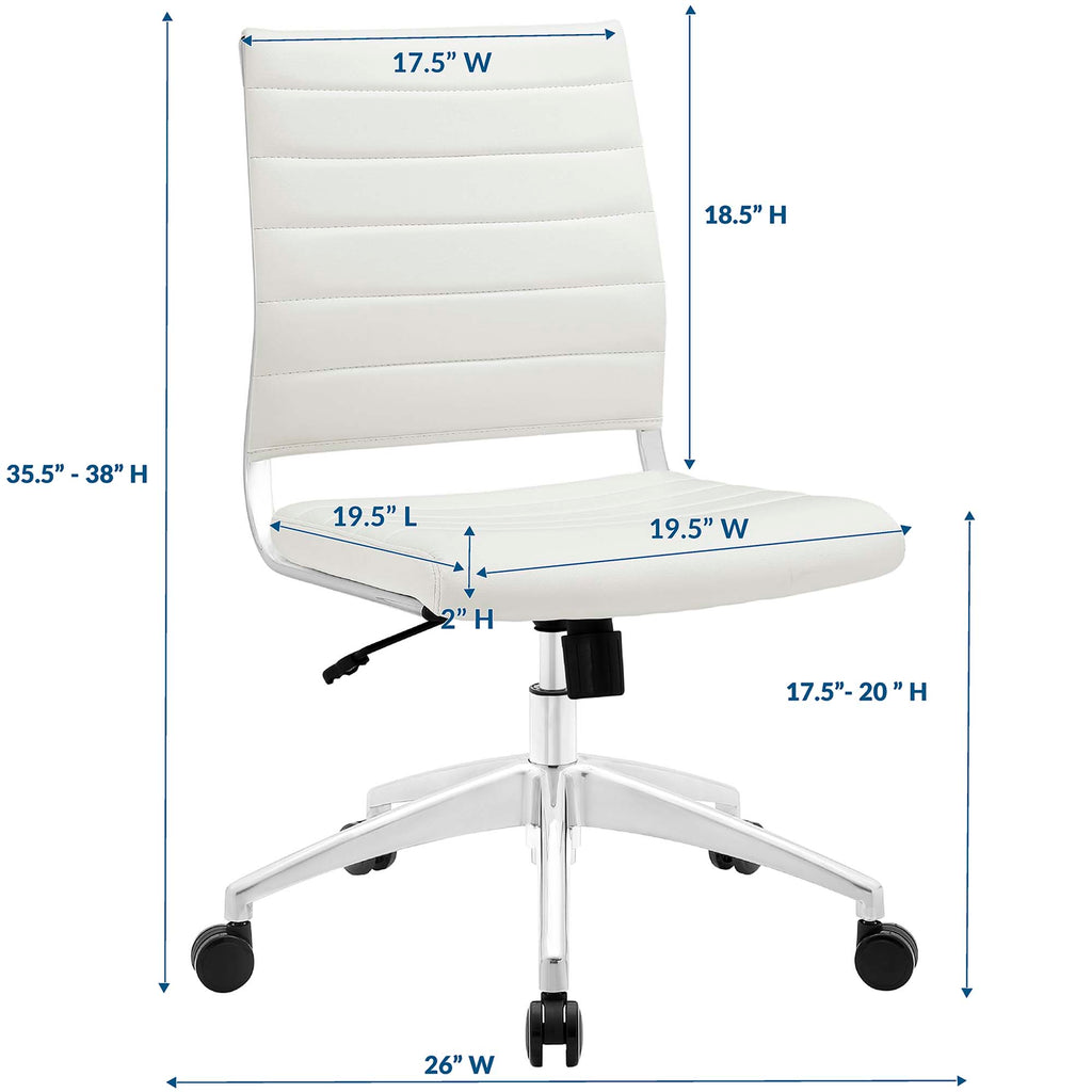 Jive Armless Mid Back Office Chair - White