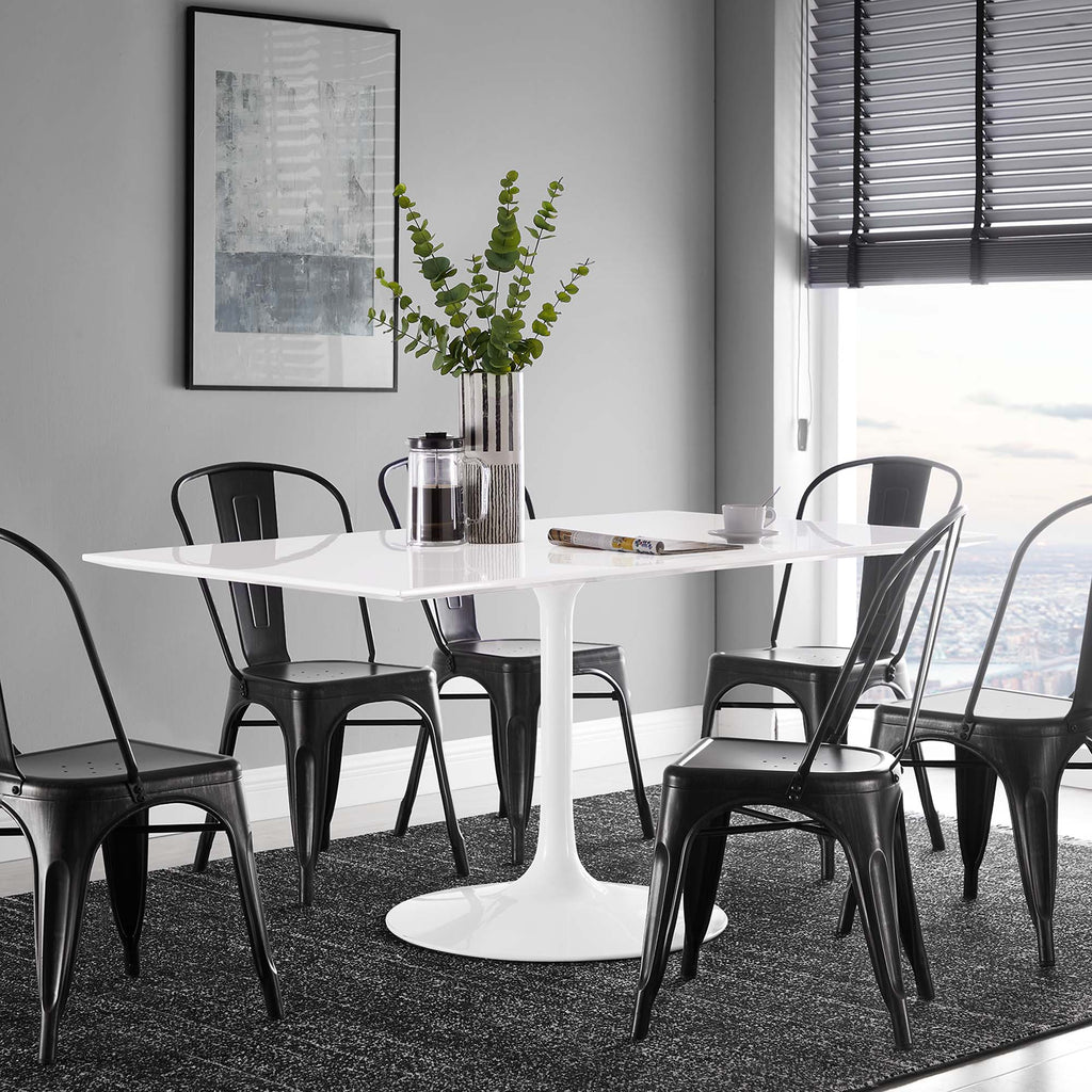 Lippa 60" Rectangle Wood Dining Table - White