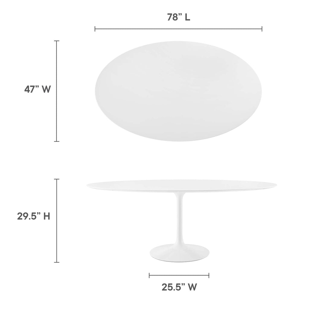 Lippa 78" Oval Wood Dining Table - White