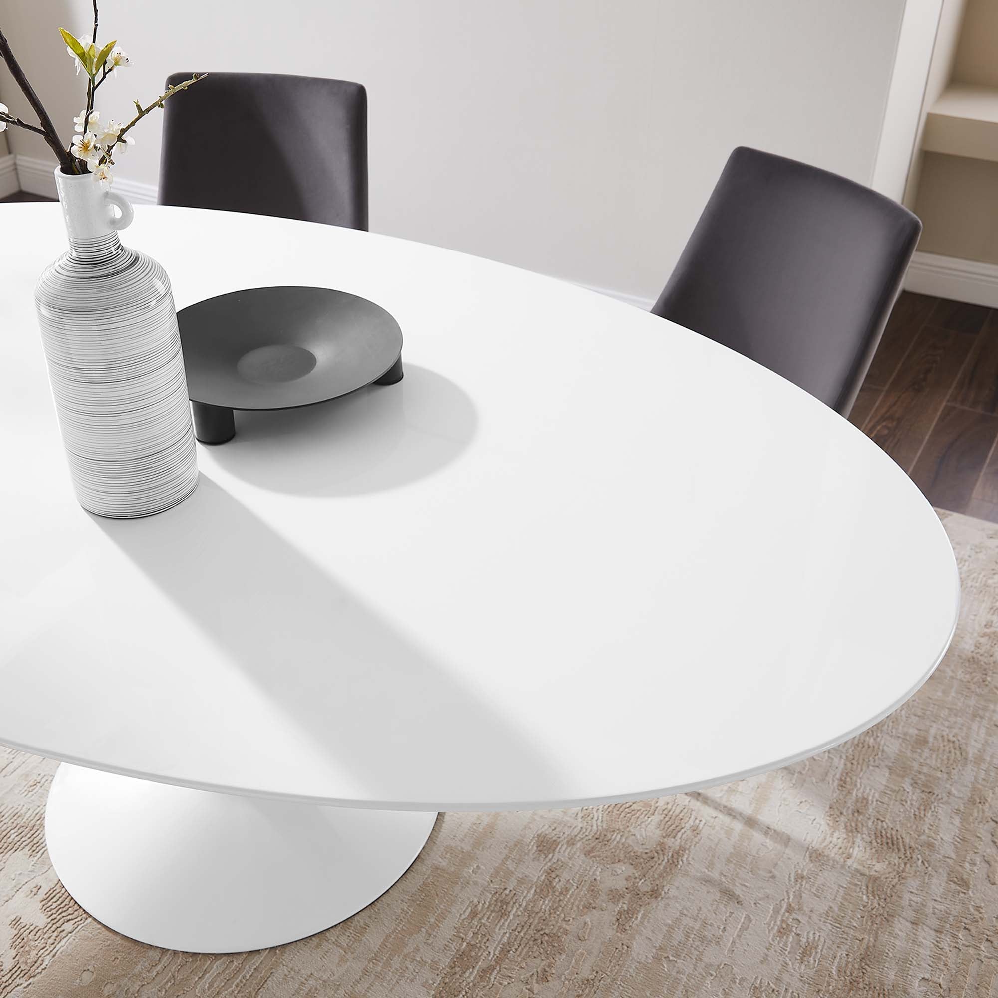Lippa 78" Oval Wood Dining Table - White