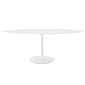 Lippa 78" Oval Faux Marble Dining Table - White