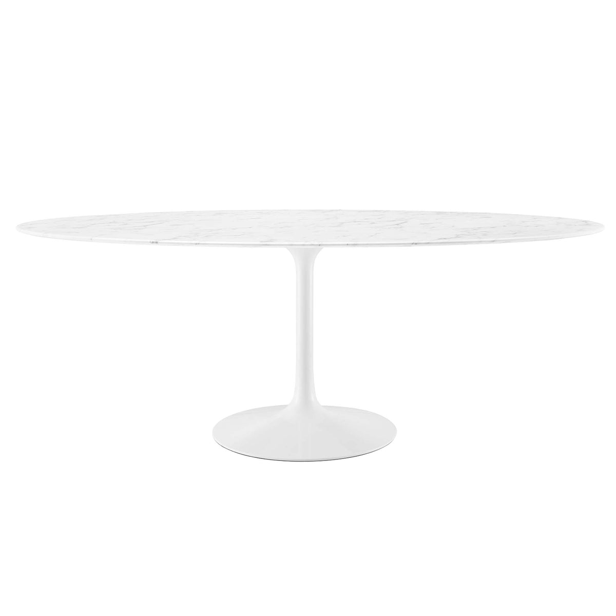 Lippa 78" Oval Faux Marble Dining Table - White