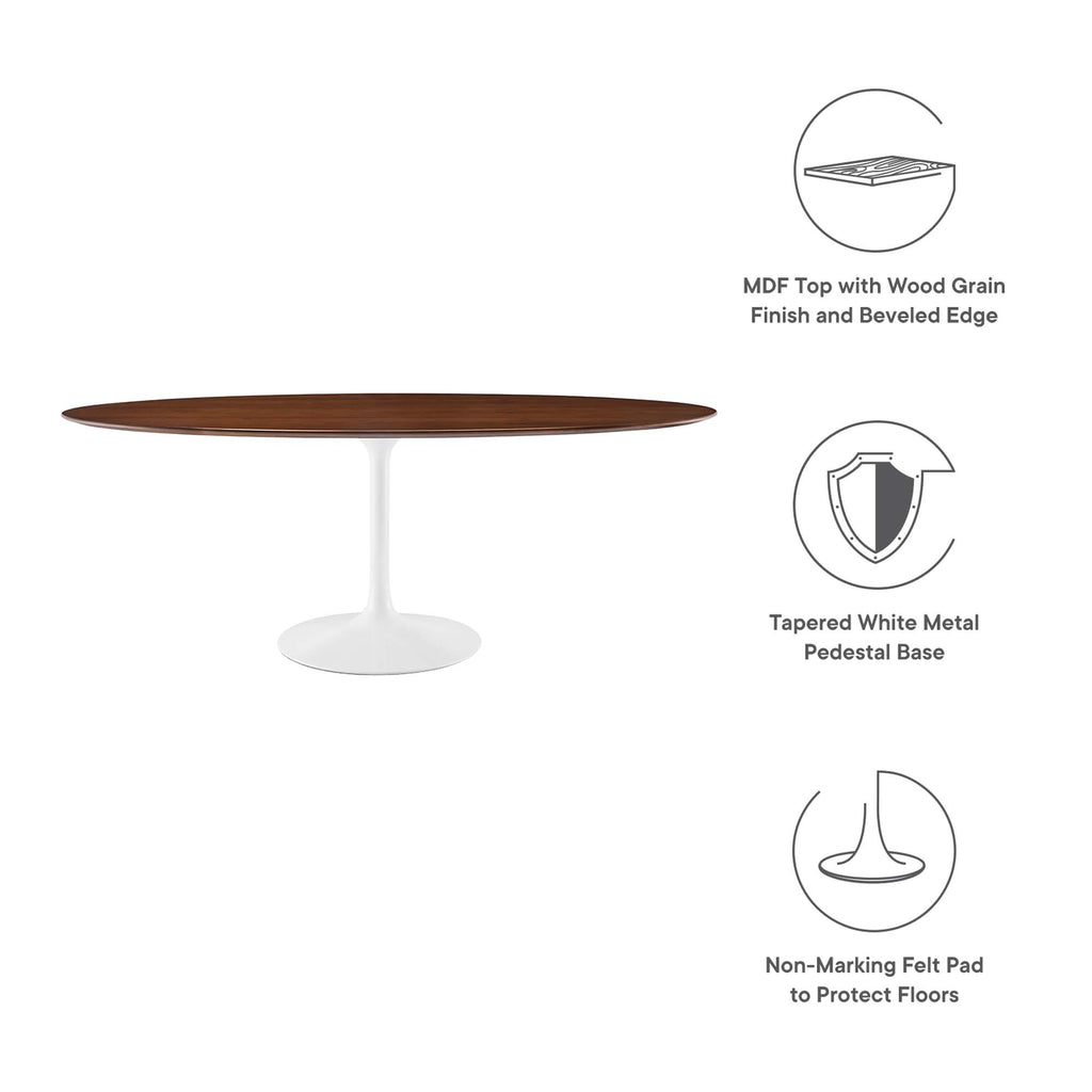 Lippa 78" Oval Wood Dining Table - Walnut