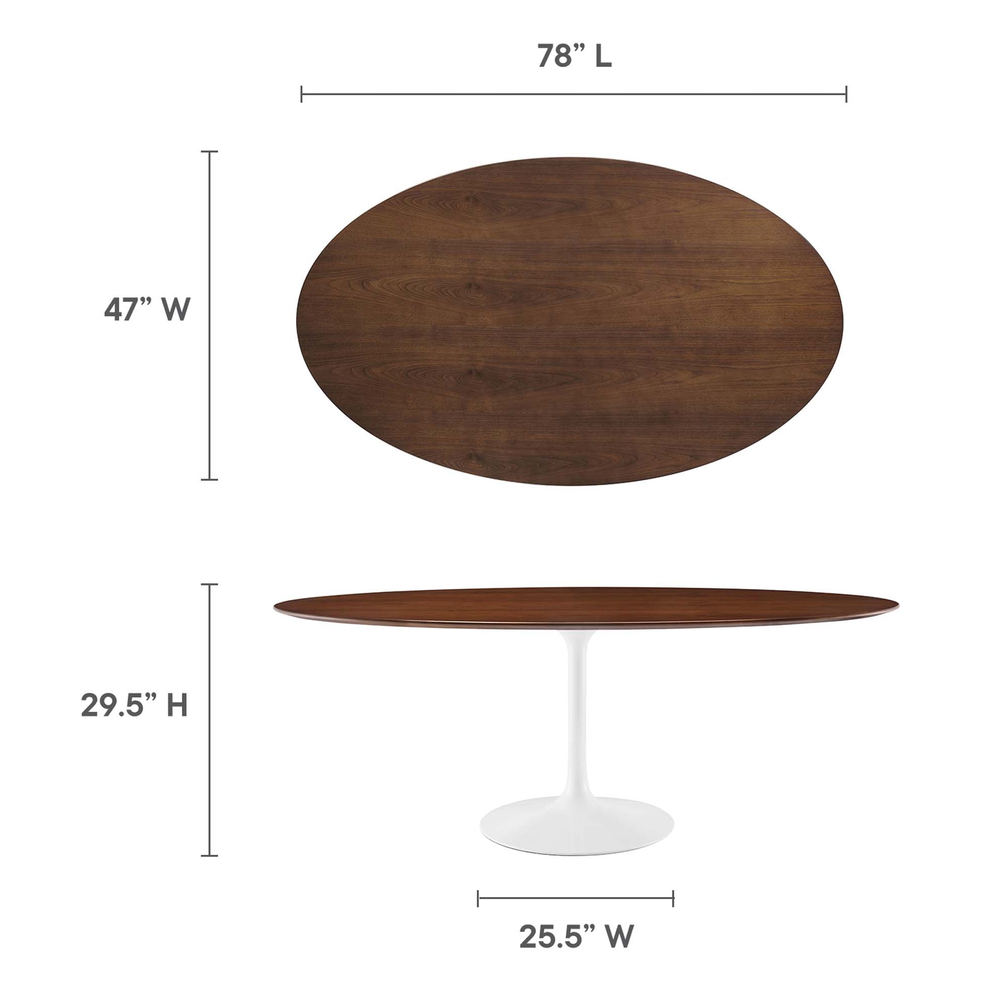 Lippa 78" Oval Wood Dining Table - Walnut