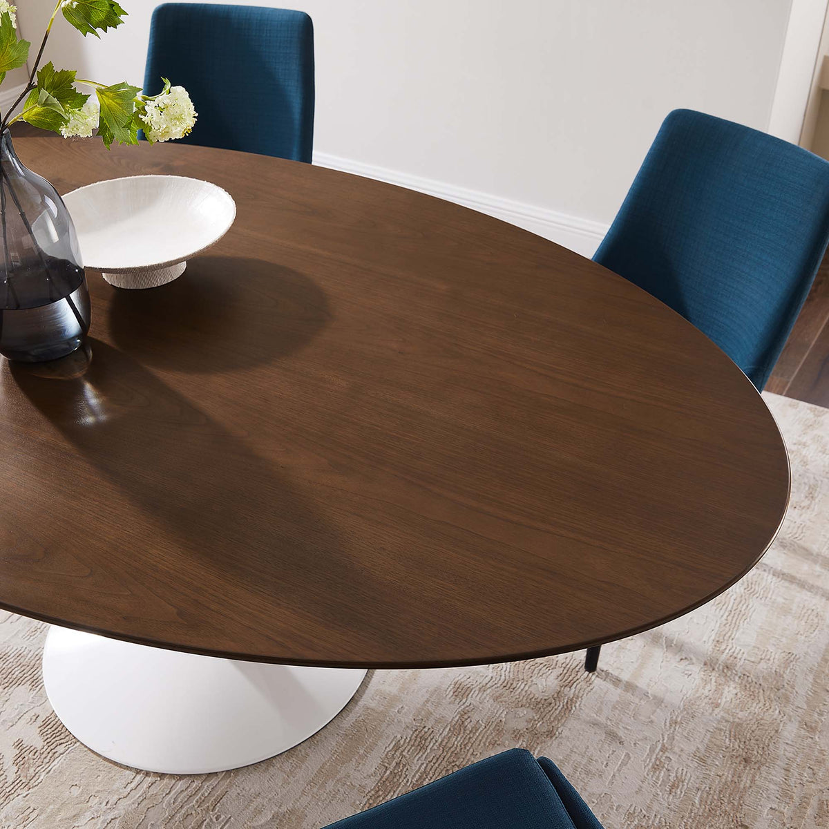 Lippa 78" Oval Wood Dining Table - Walnut
