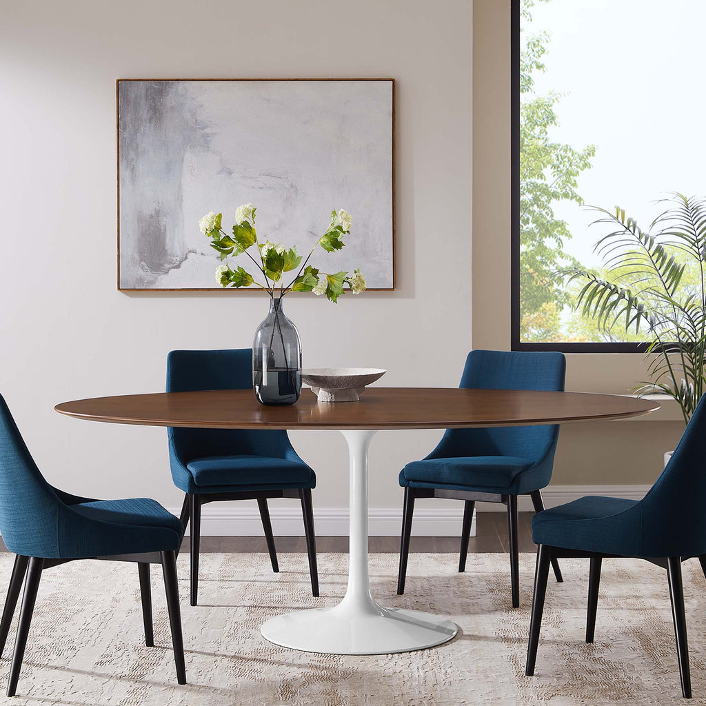 Lippa 78" Oval Wood Dining Table - Walnut