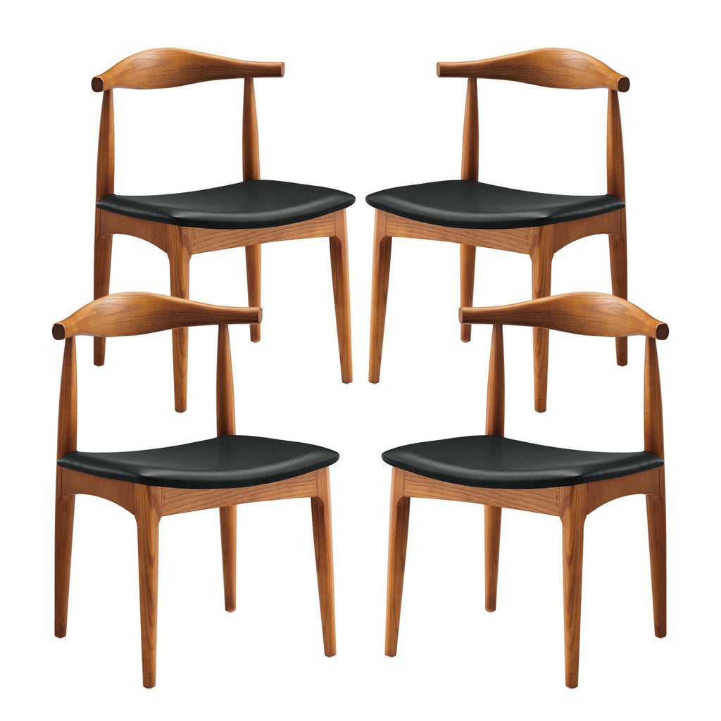 Tracy Wood Dining Chairs Set of 4 - Black