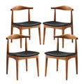 Tracy Wood Dining Chairs Set of 4 - Black