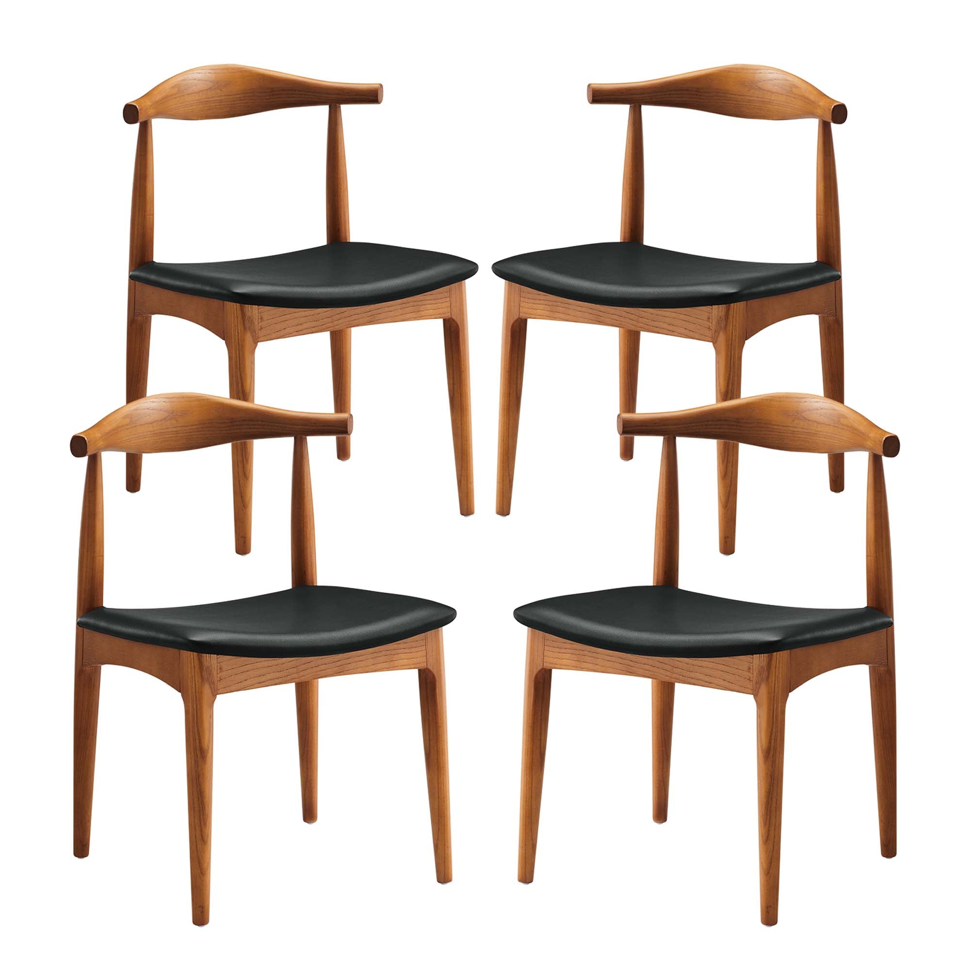 Tracy Wood Dining Chairs Set of 4 - Black