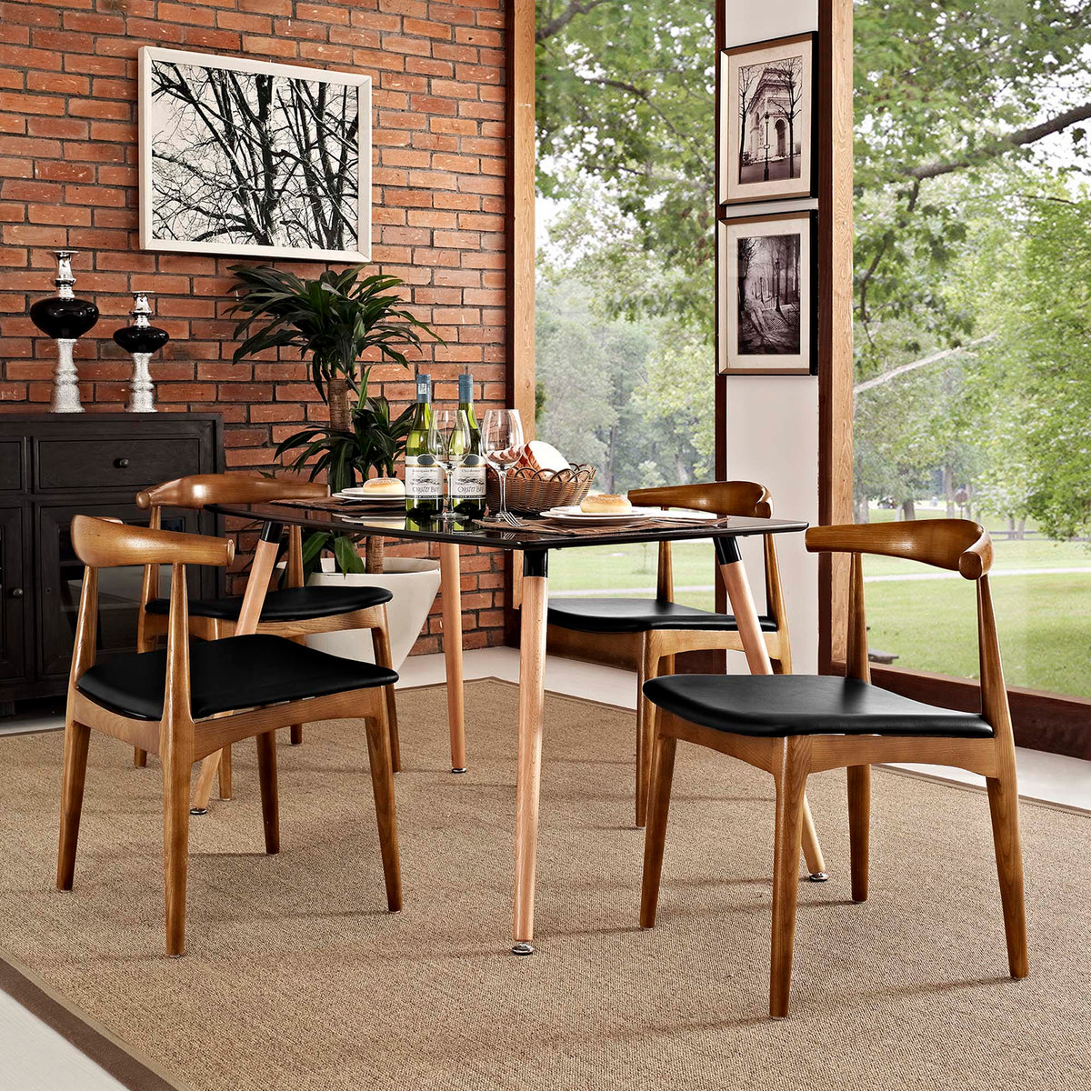 Tracy Wood Dining Chairs Set of 4 - Black
