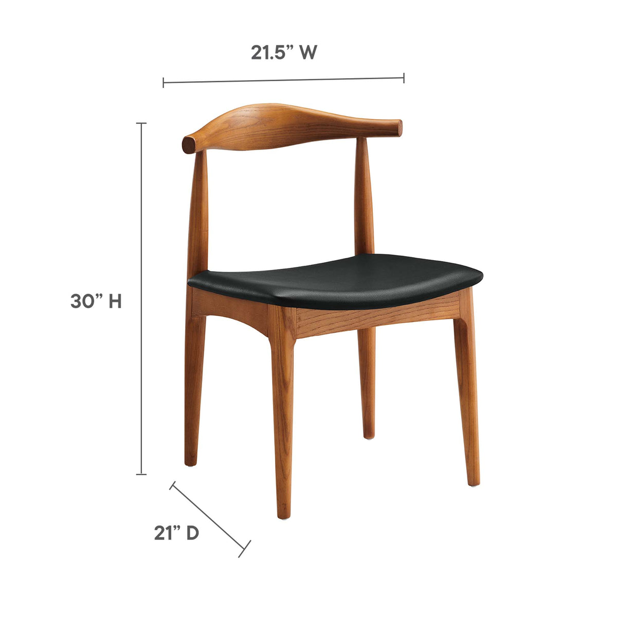 Tracy Wood Dining Chairs Set of 4 - Black