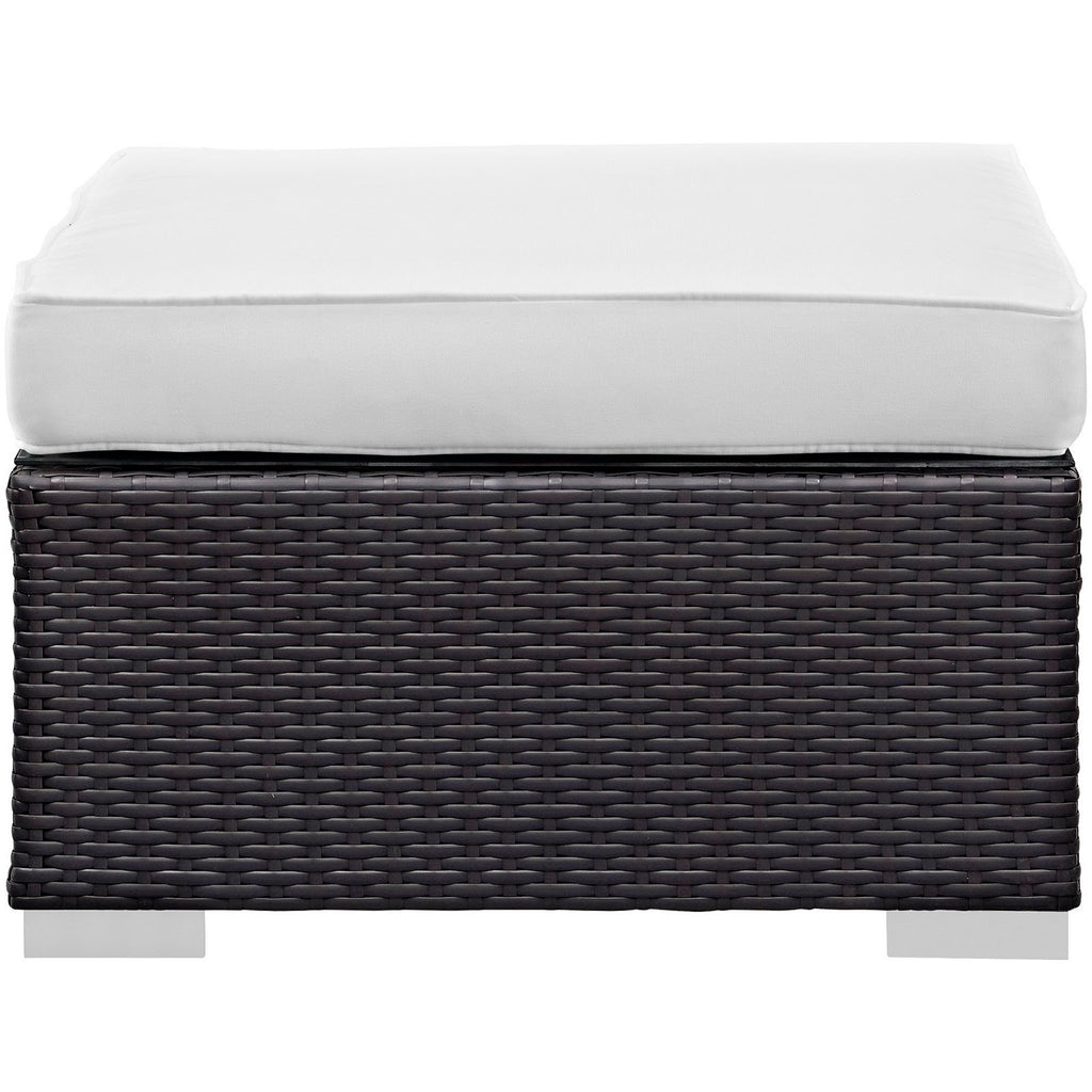 Convene 5 Piece Outdoor Patio Sectional Set - Espresso White (EEI-1809-EXP-WHI-SET)