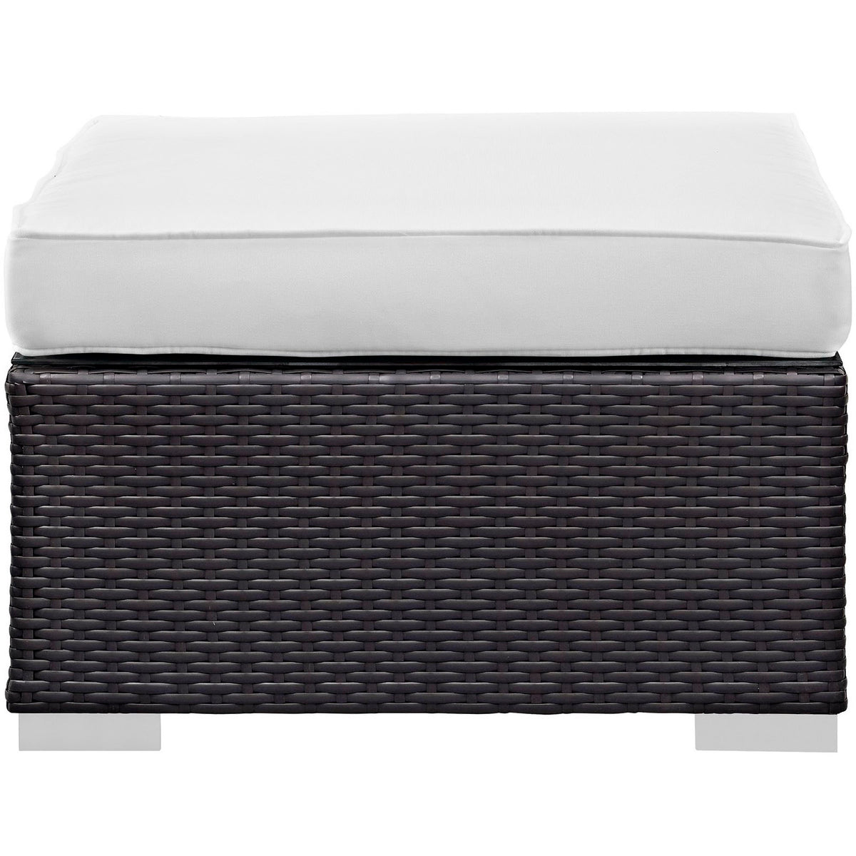 Convene 5 Piece Outdoor Patio Sectional Set - Espresso White (EEI-1809-EXP-WHI-SET)