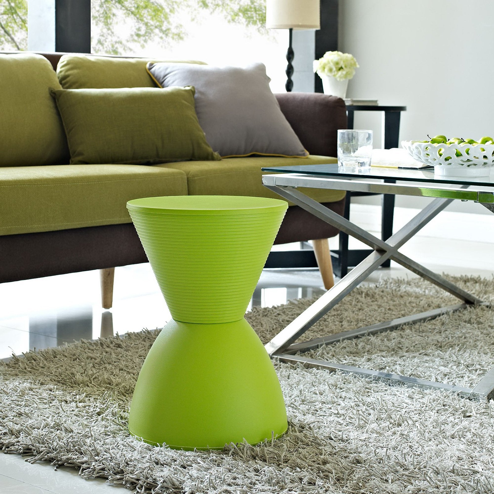 Haste Backless Stool - Green