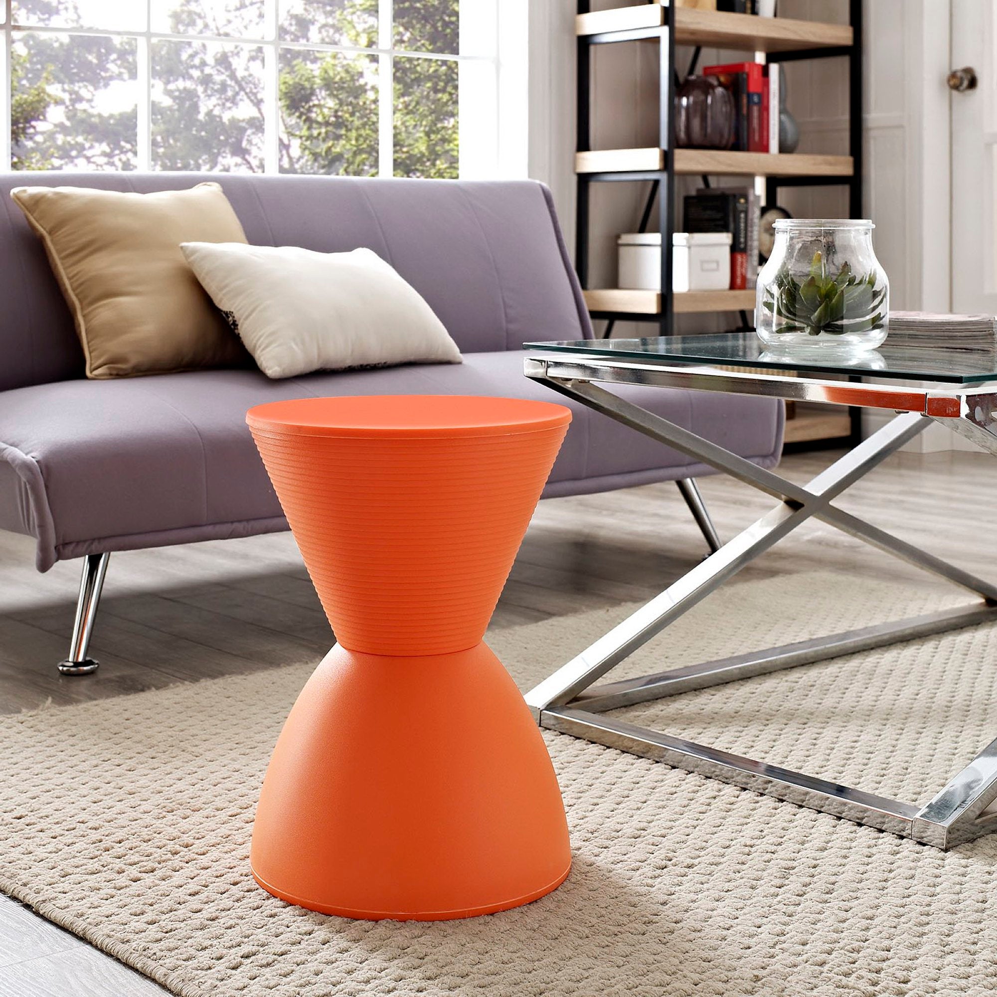 Haste Backless Stool - Orange
