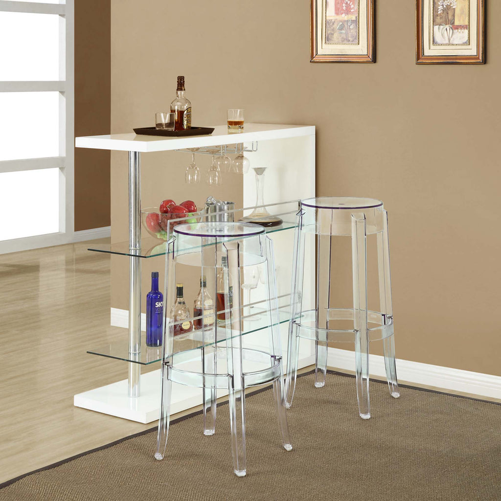 Casper Backless Bar Stool - Clear